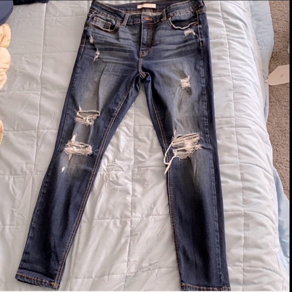 EUNINA Distressed Mid Rise Denim - Picture 4 of 6